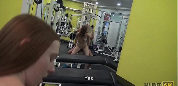  HUNT4K. Long-haired ginger with cute face sells tiny pussy for money